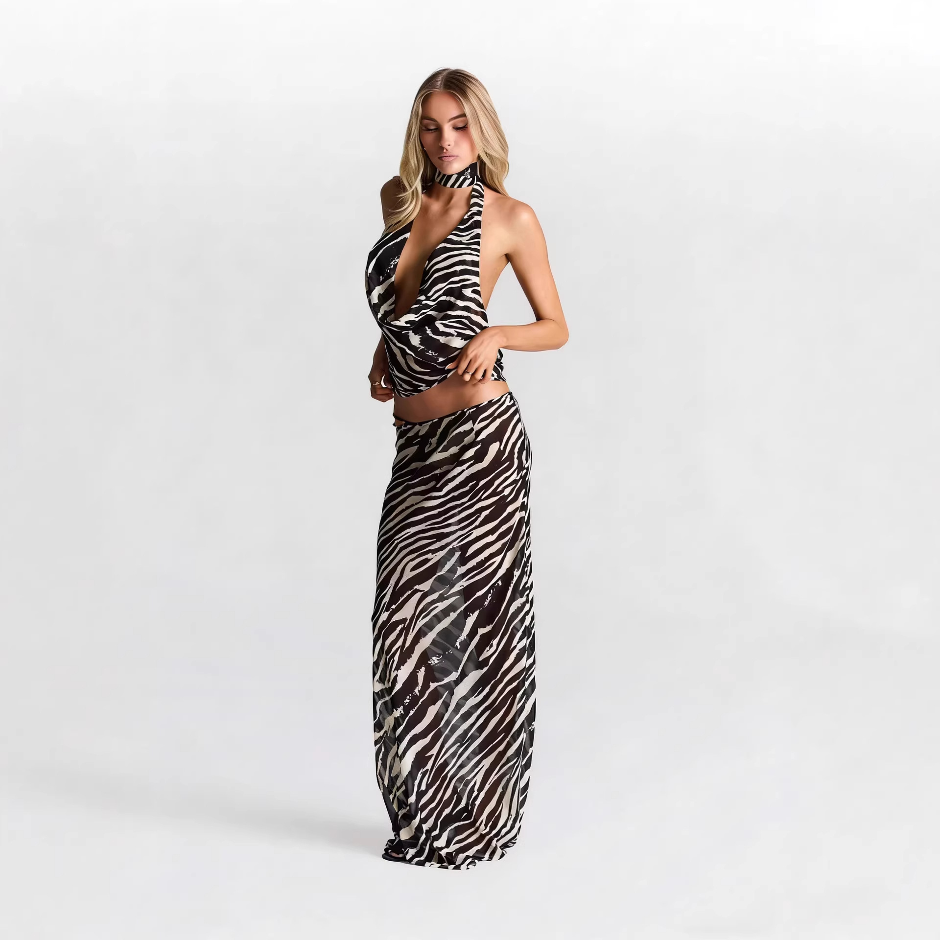 Completo due pezzi con stampa  - Maxi Dress Halter recensione e prezzo